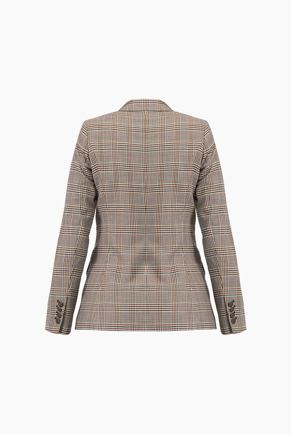 Saco cruzado multicolor con doble botón y bolsillos con solapa