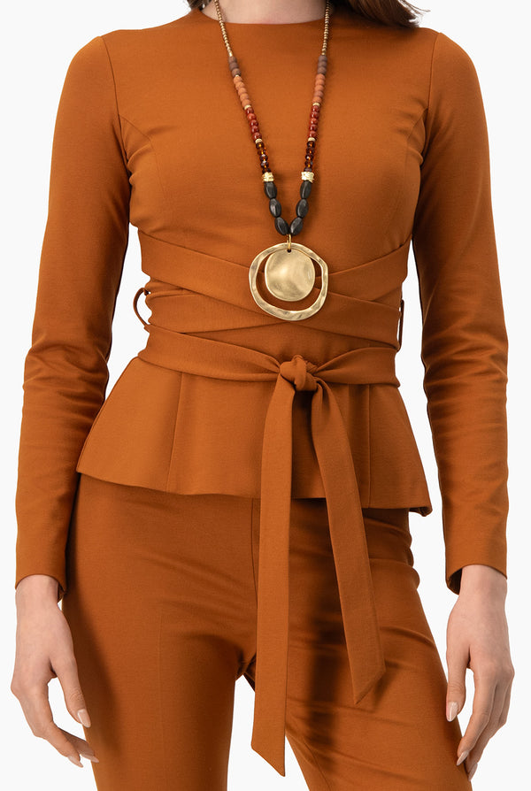 Saco liso con cintas