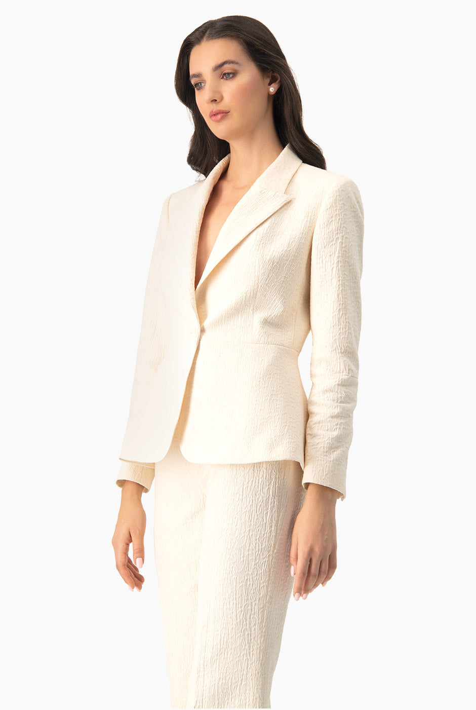 Saco Blazer Natural Elegante de Cruce Sencillo