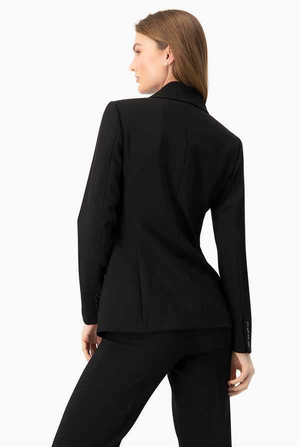 Saco sastreado negro con bolsillos