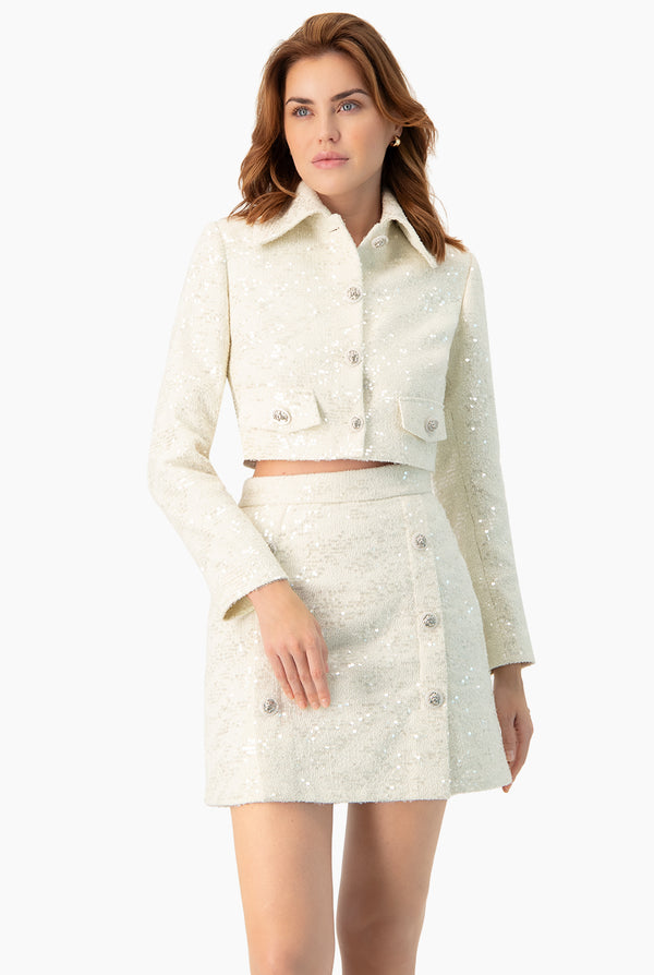 Saco corto con lentejuelas