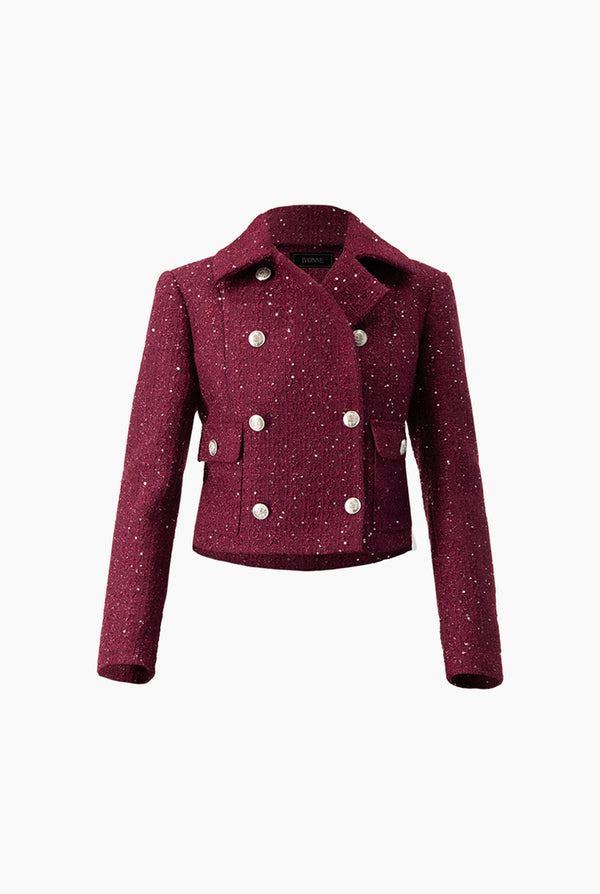 Saco corto cruzado de botones