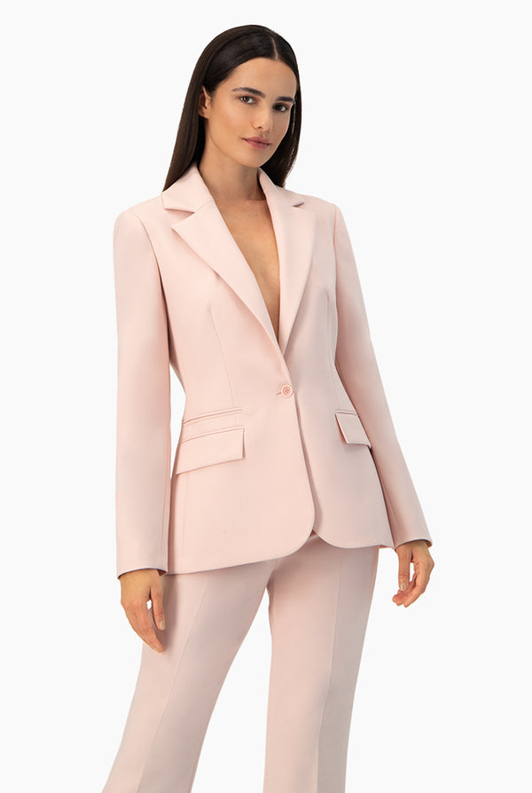 Saco cruzado liso rosa