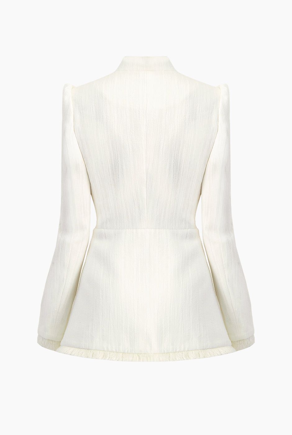 Saco marfil con botones y flecos en el bajo