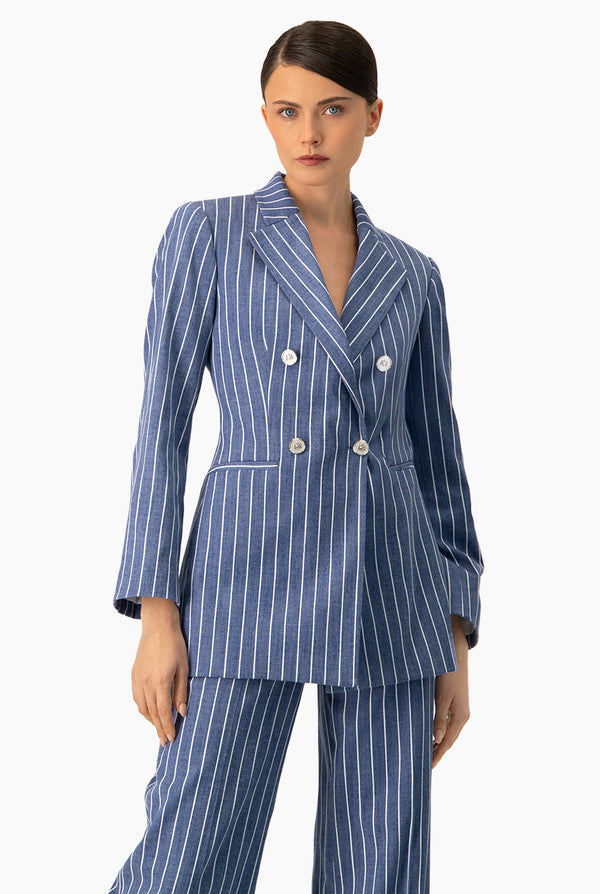 Blazer cruzado de rayas