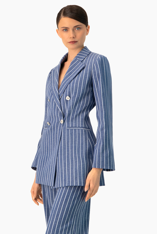 Blazer cruzado de rayas