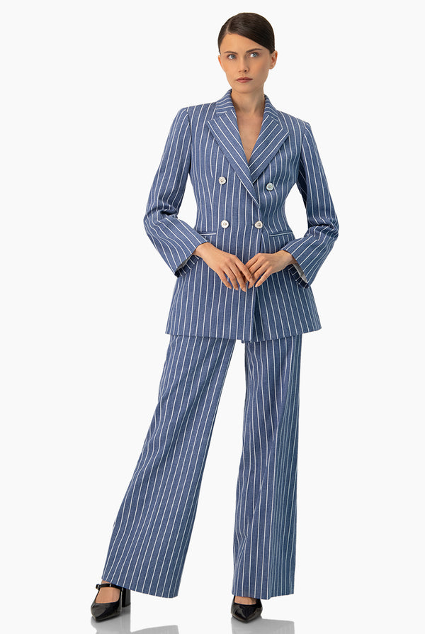 Blazer cruzado de rayas