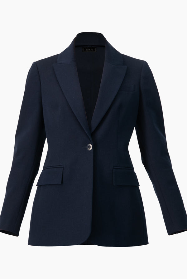 Saco liso en tono marino