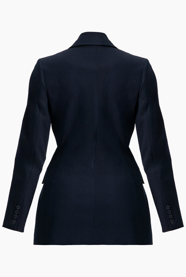 Saco liso en tono marino