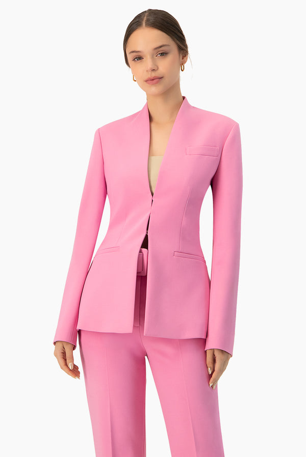 Saco rosa sin solapa