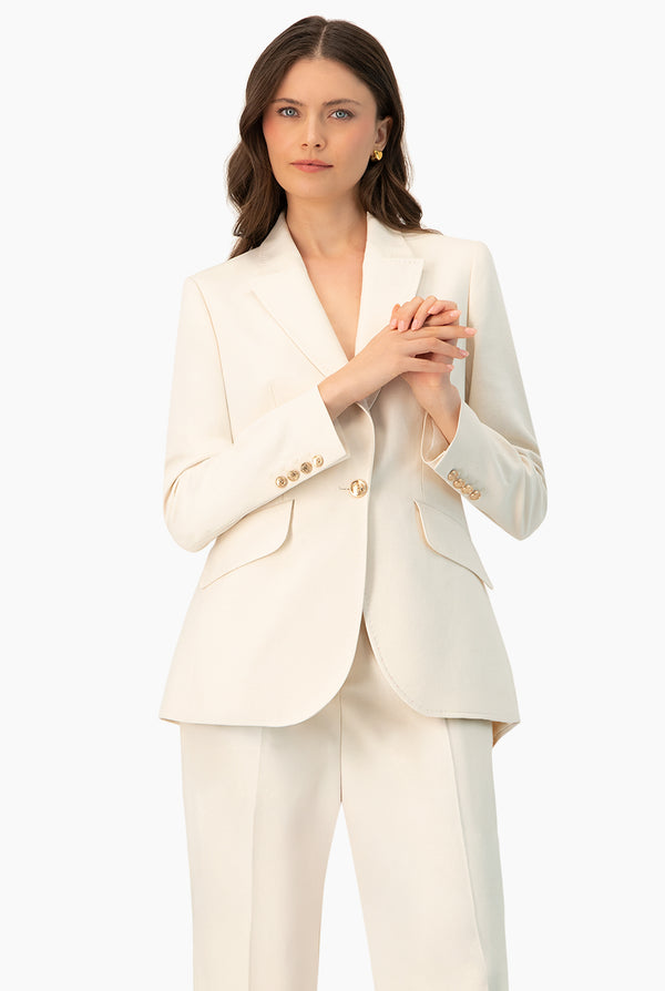 Blazer liso de cruce sencillo