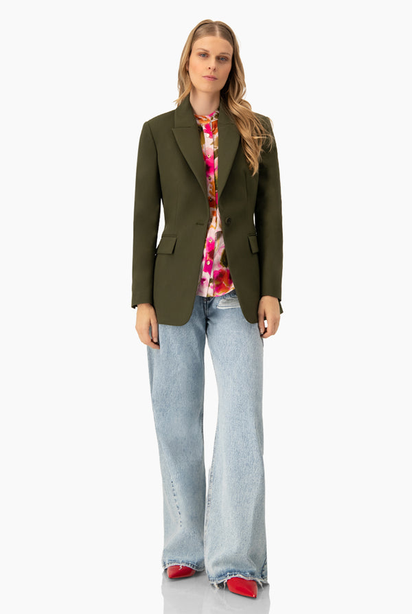 Saco verde de cruce sencillo