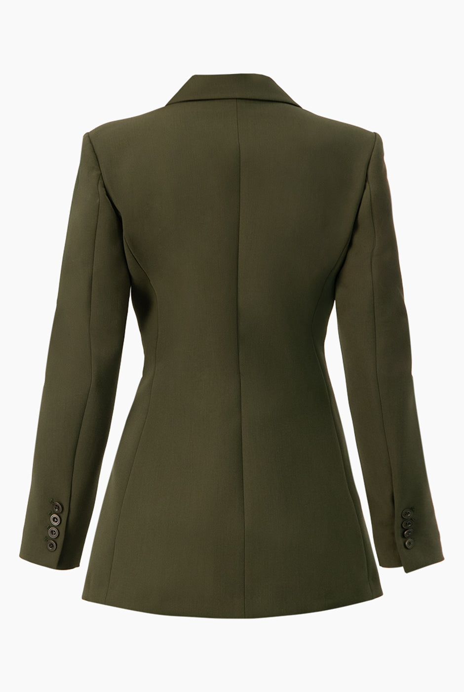 Saco verde cruzado sencillo con bolsillos de solapa