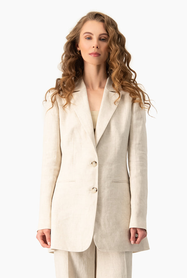 Saco recto con bolsillos