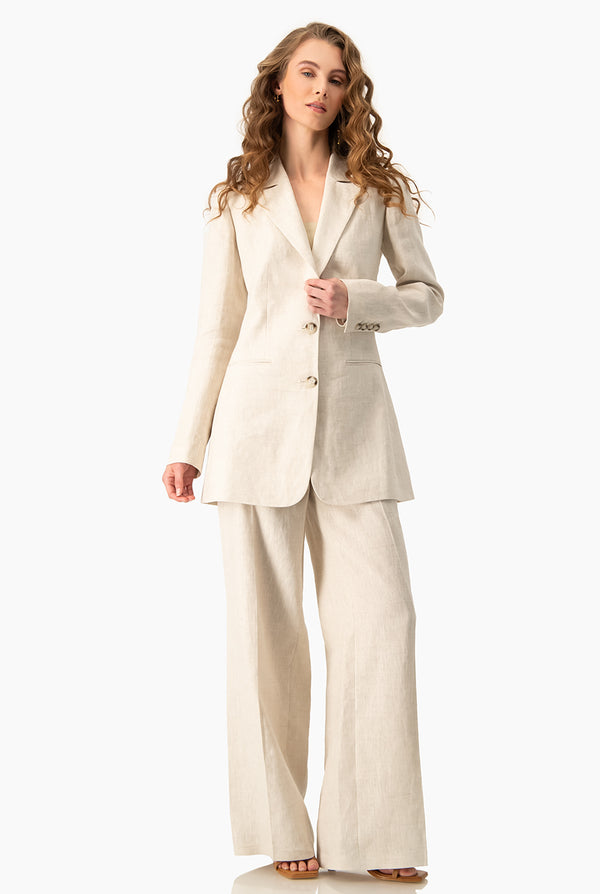 Saco recto con bolsillos