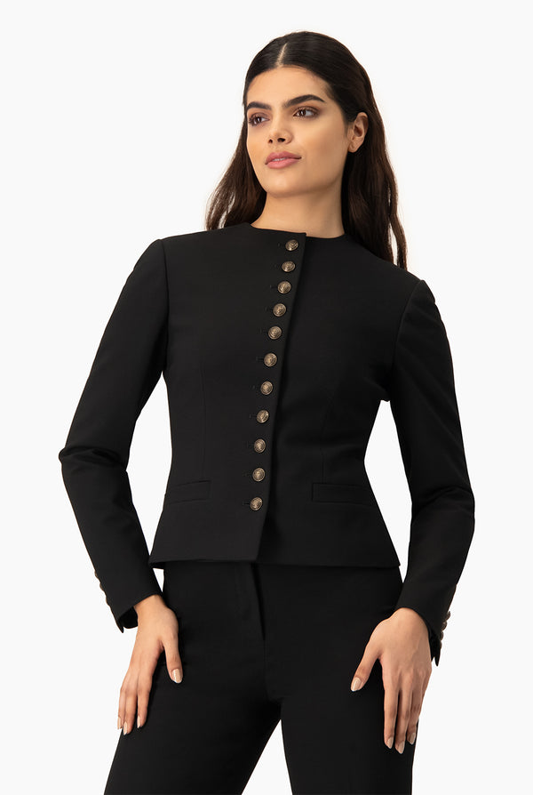 Saco negro con botones