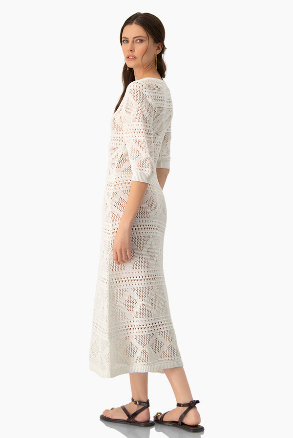 Vestido Off-White Calado