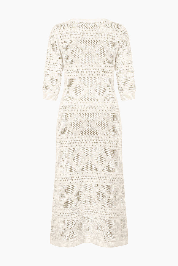 Vestido Off-White Calado