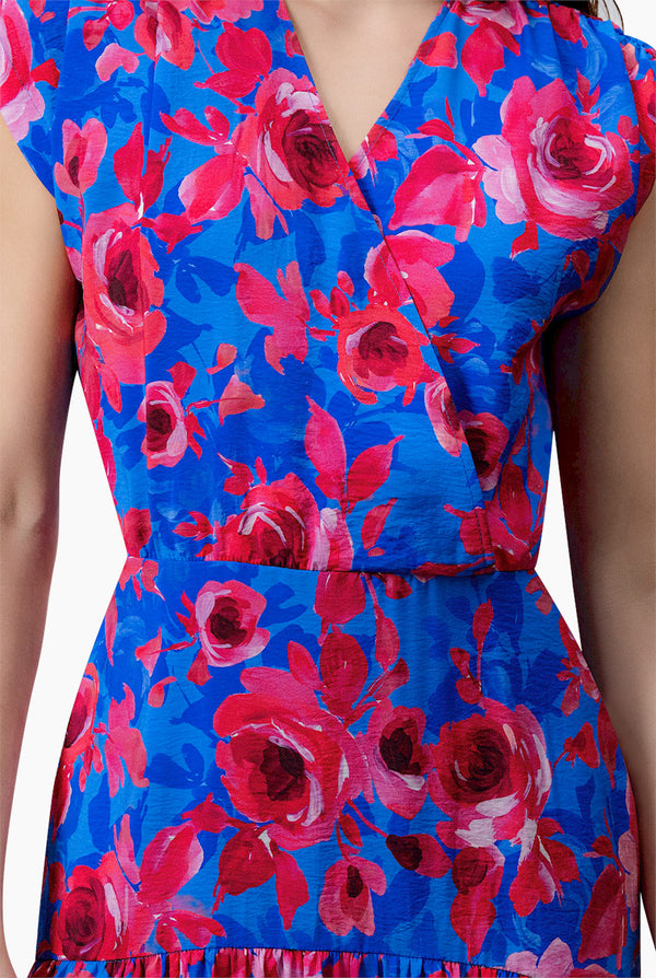 Vestido maxi estampado escote en V