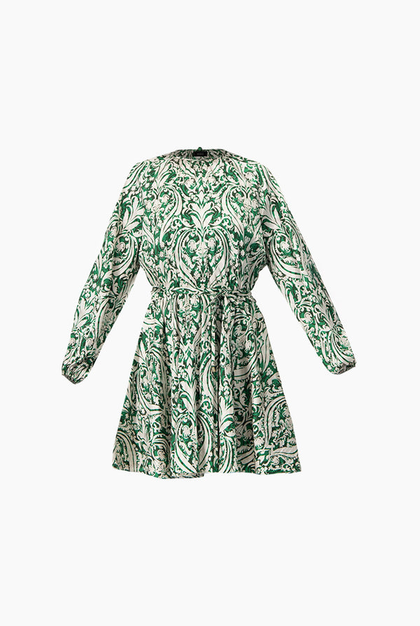 Vestido corto manga tipo farol