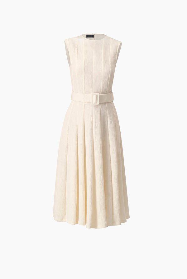 Vestido largo sin mangas y cinturon