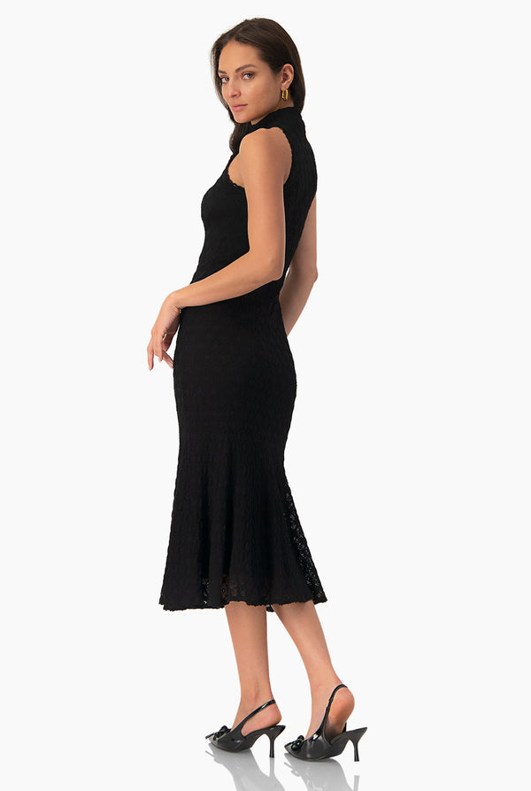 Vestido midi tejido negro