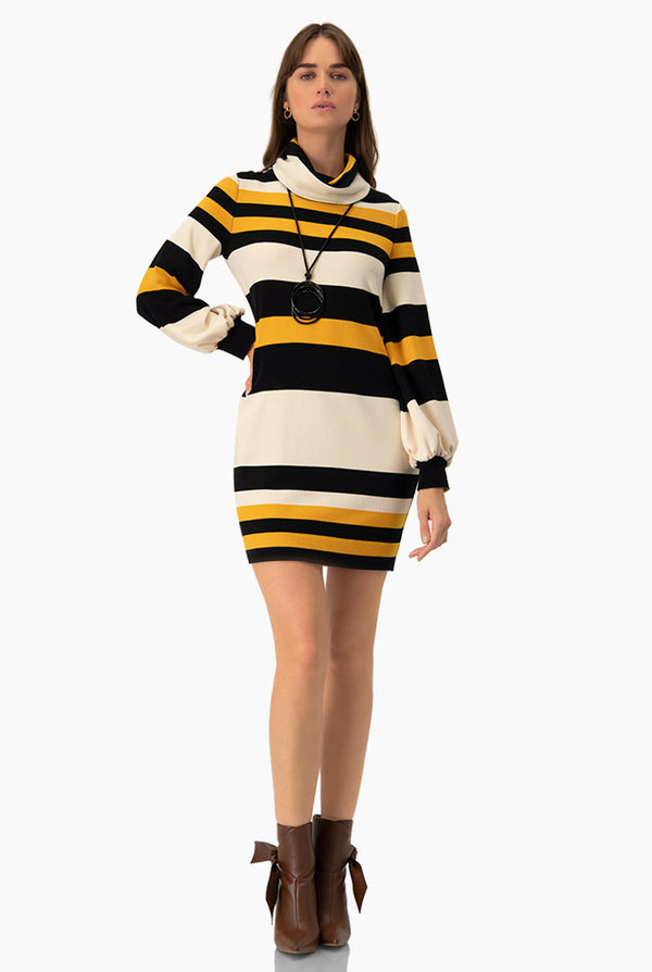 Vestido recto de manga larga