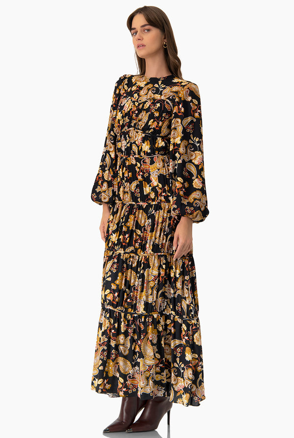 Maxi vestido de manga abullonada