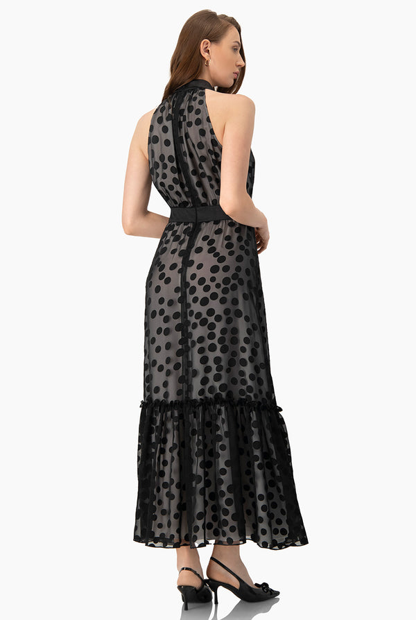 Vestido maxi cuello halter