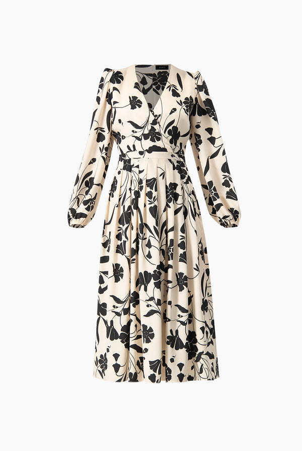 Vestido escote V midi