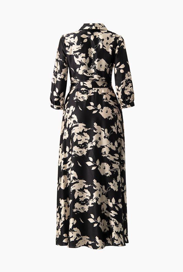 Vestido maxi de cuello camisero