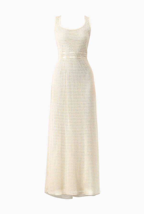 Vestido largo escote redondo