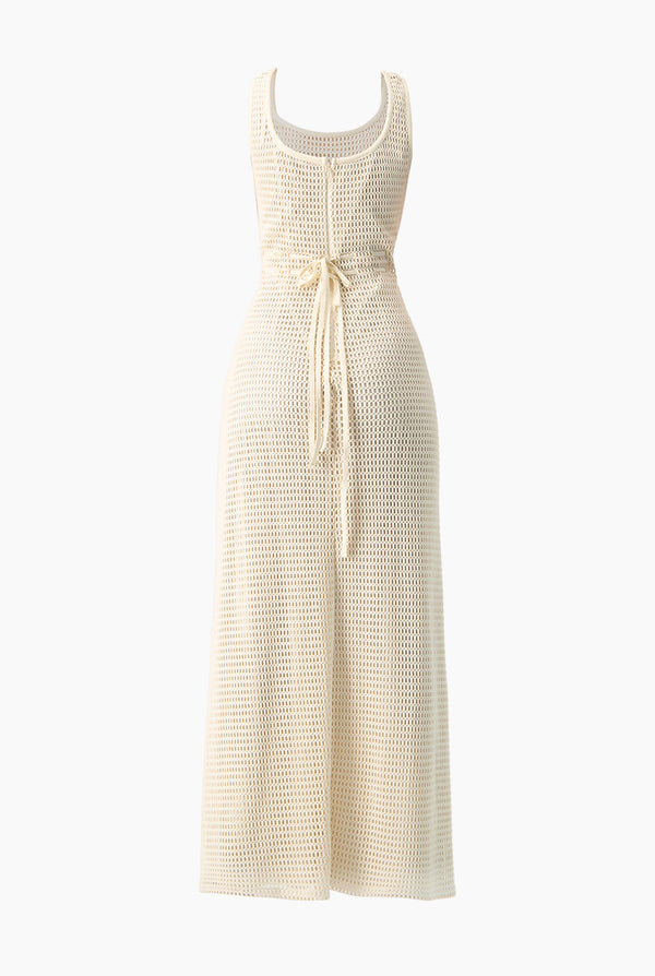 Vestido largo escote redondo