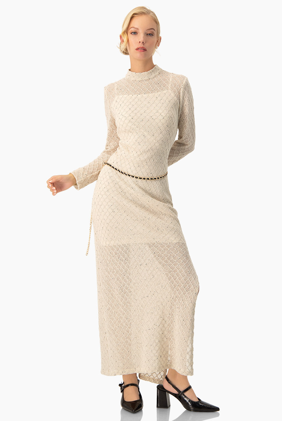 Vestido Entallado Vestido Largo Cafe Vestido Largo Natural