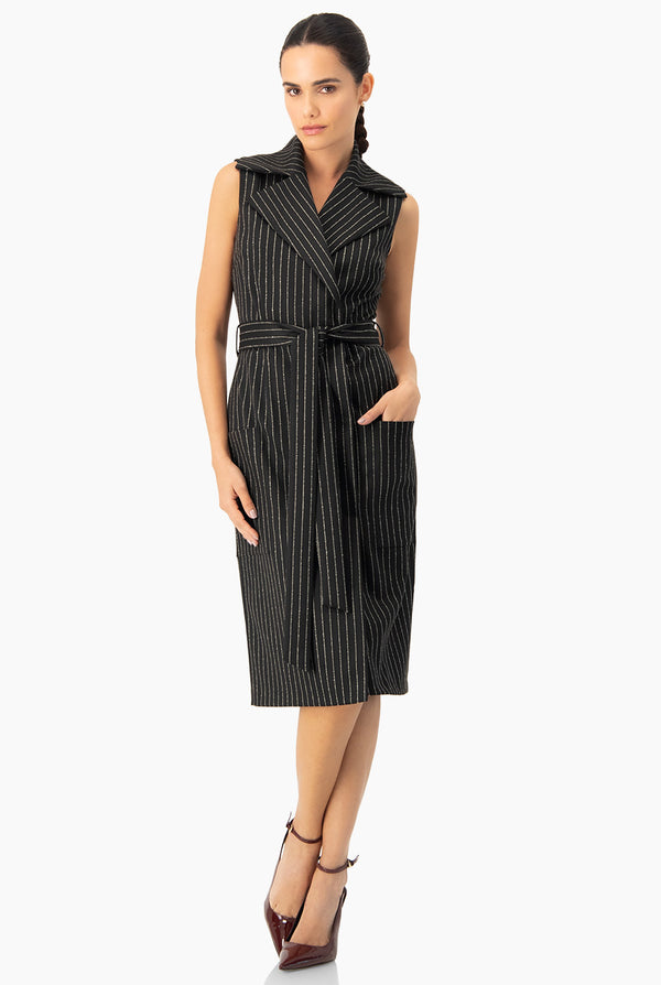 Vestido largo cruzado negro