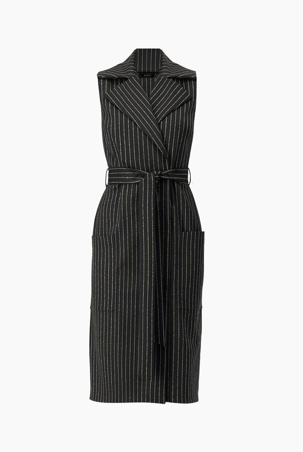 Vestido largo cruzado negro