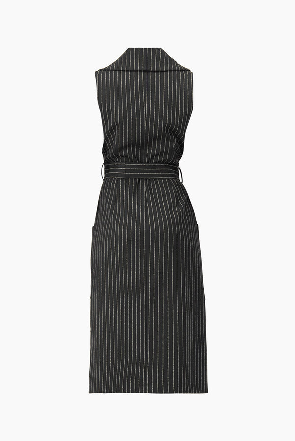 Vestido largo cruzado negro