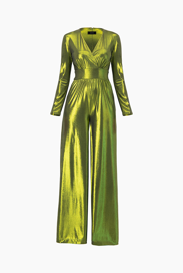Jumpsuit verde de escote en V