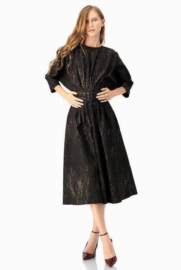 Vestido midi con cinturon