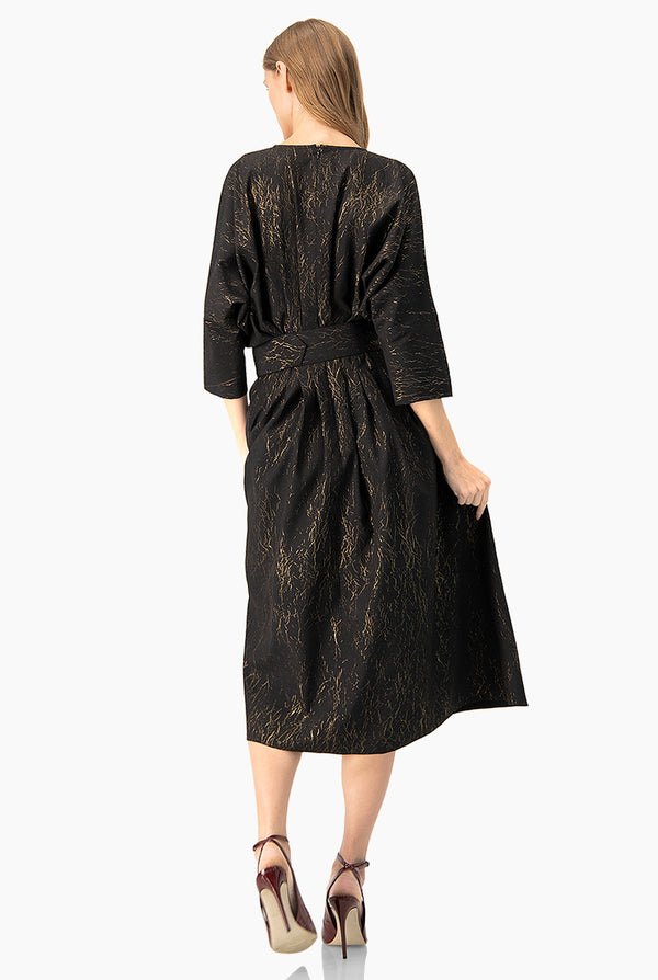 Vestido midi con cinturon