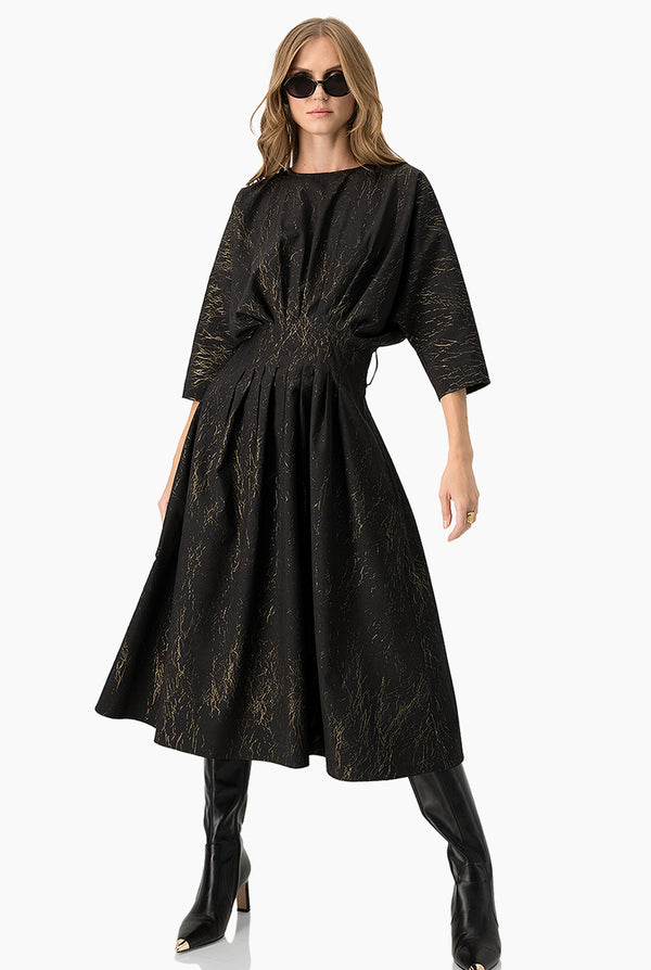 Vestido midi con cinturon