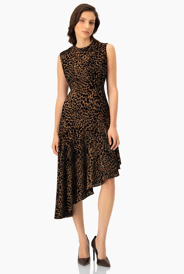 Vestido asimetrico animal print