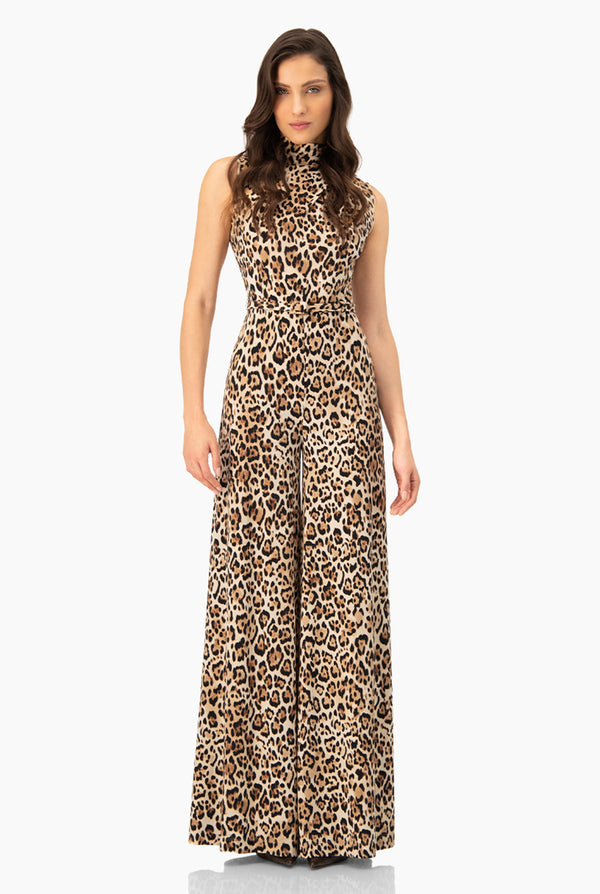 Jumpsuit amplio de animal print