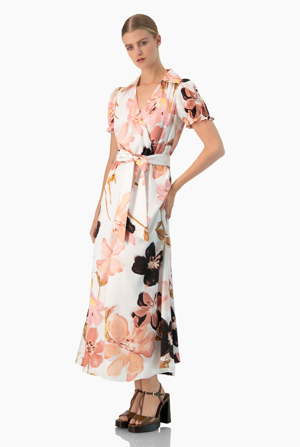 Vestido maxi de manga corta