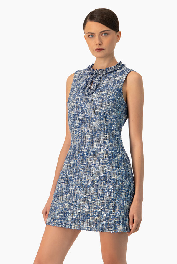 Vestido linea A tejido con mangas