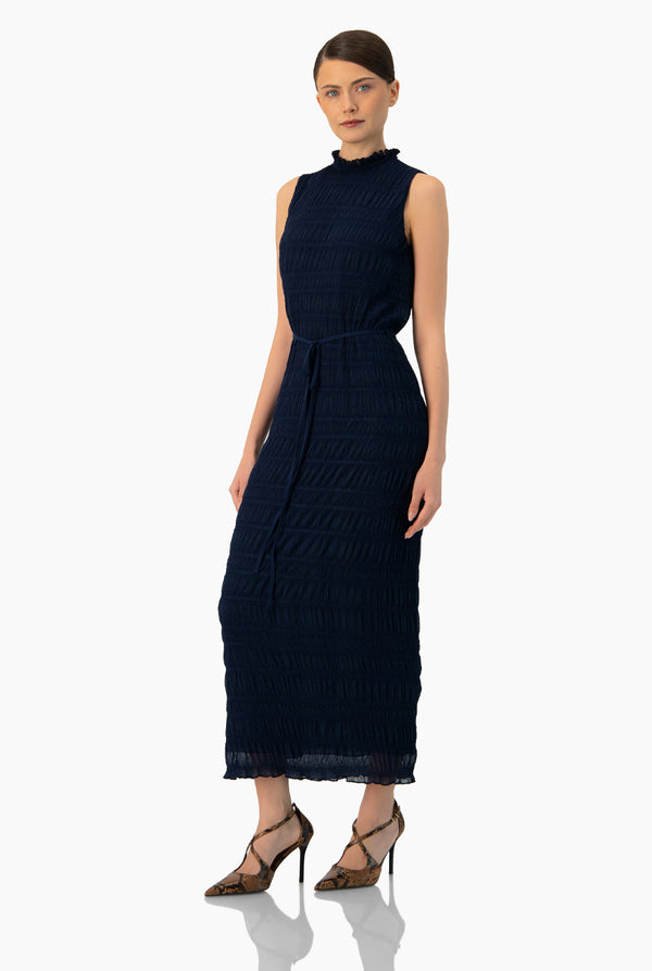 Vestido largo marino sin mangas