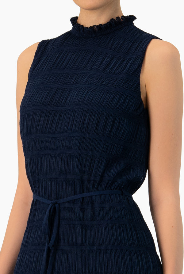 Vestido largo marino sin mangas