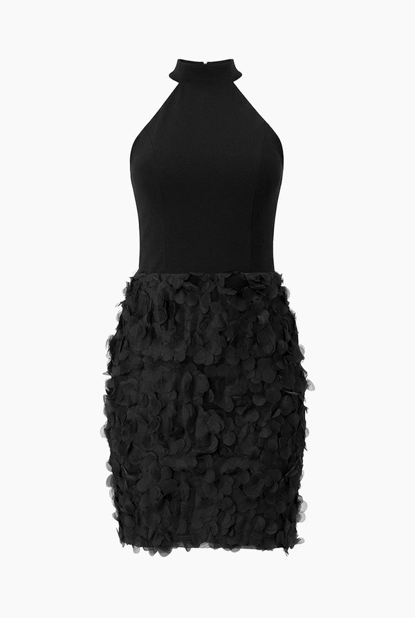 Vestido corto cuello halter