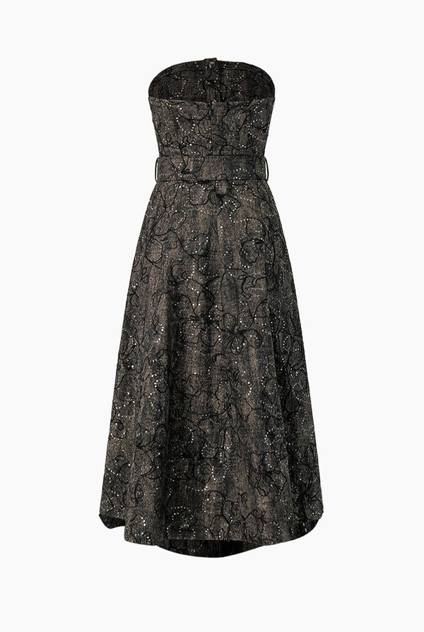 Vestido midi strapless