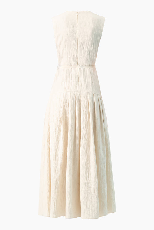 Vestido largo sin mangas marfil